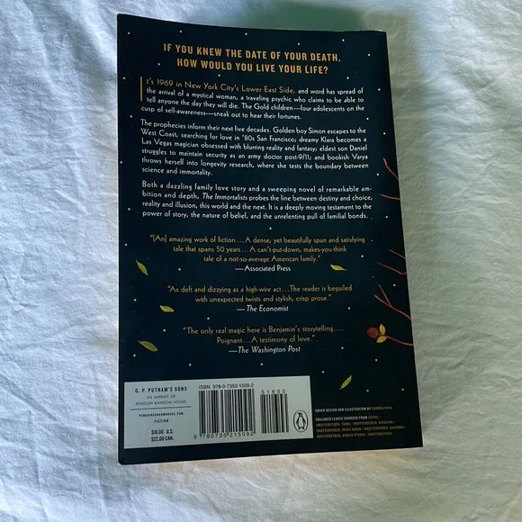 Chloe Benjamin "The Immortalists" Paperback Book - Picture 3 of 4